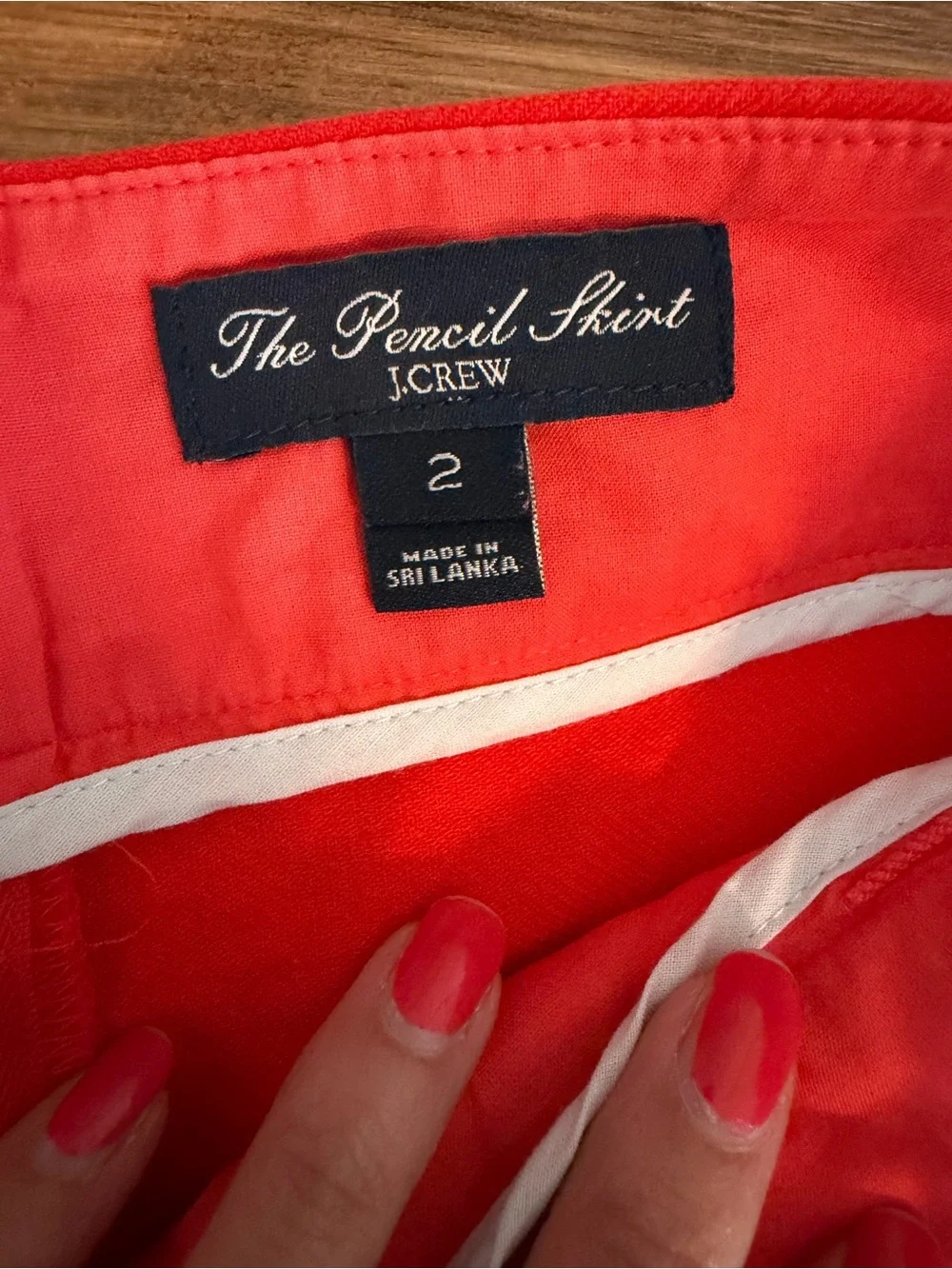 J. Crew Vibrant Red Pencil Skirt